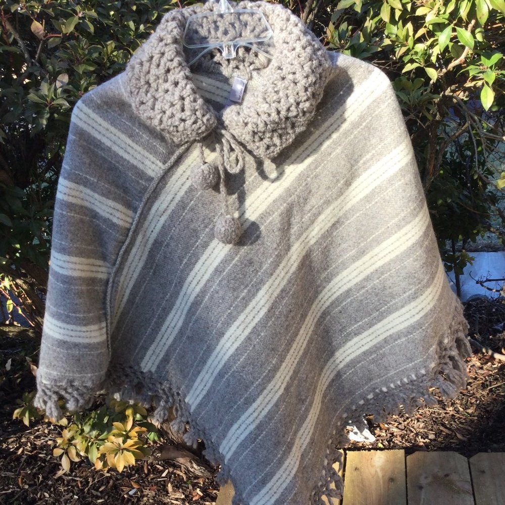 Next Level Knit Collar and All Edges Trim Strip Poncho
